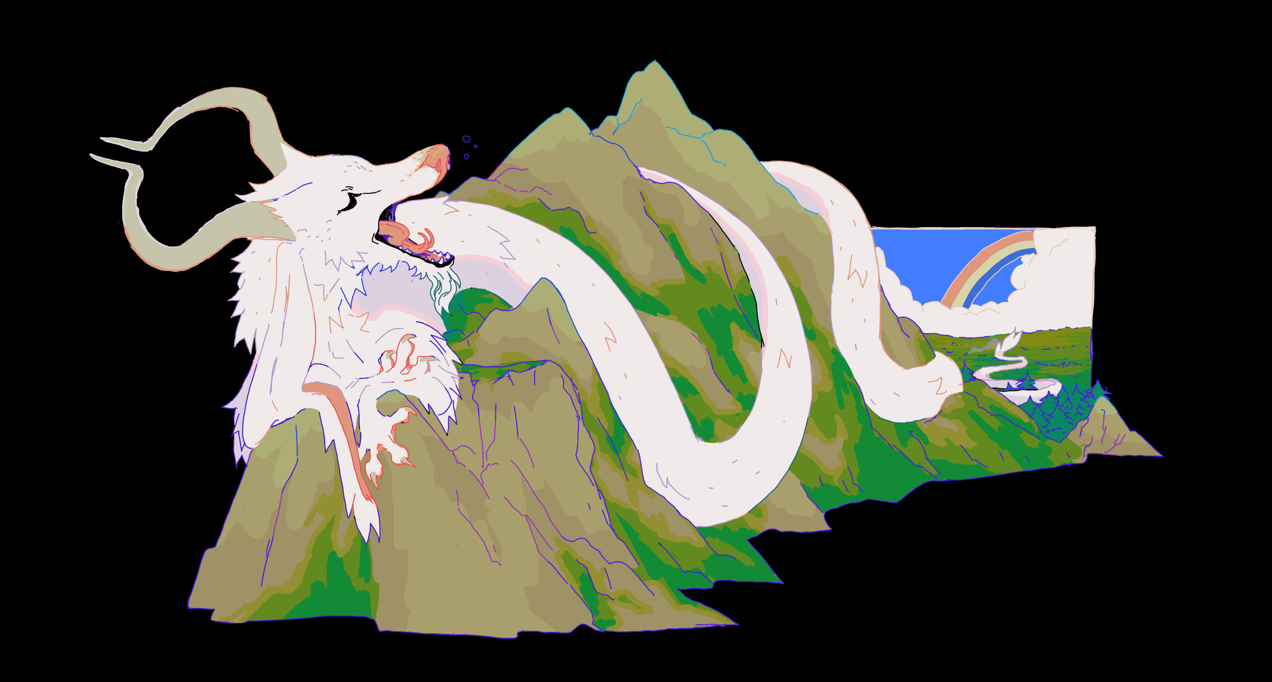 "sleepy dragon" 4x2.5in, glossy surface